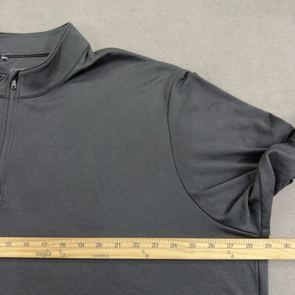 Adidas Golf 3-Stripes 1/4 Zip Pullover Mens 2XL Black White Performance Wicking
